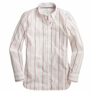 NWT J. Crew Classic-fit washed cotton poplin shirt in candy stripe Size 6